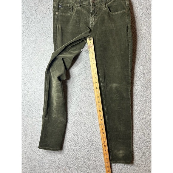 Adriano Goldschmied Corduroy Pants Womens 26R Green Stevie Slim Straight Ankle - Picture 8 of 13